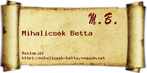 Mihalicsek Betta névjegykártya